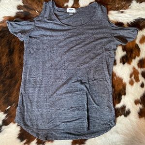Old Navy open shoulder Heather Gray Top SMALL